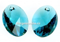 Swarovski, pandantiv oval, indicolite, 18mm - x1