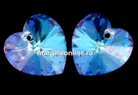 Swarovski, pandantiv inima,  blue aurore boreale, 10mm - x2