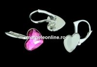 Earring findings, 925 silver, cabochon 10mm - x1pair