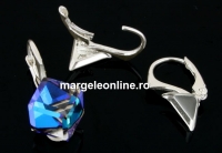 Earring findings, 925 silver, cube 8mm - x1pair