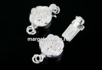 Incuietoare trandafir, argint 925, 14x8mm - x1