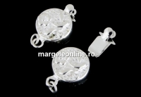 Floral clasp, 925 silver, 18x11mm - x1