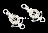 Link timona si ancora cu cristale, argint 925, 20mm - x1