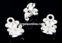 Charm, teddy bear, 925 silver, 9mm - x1