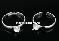Baza inel argint 925, pin si platou cupa 5.5mm, interior reglabil  - x1