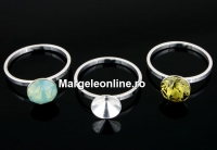 Ring base, 925 silver, chaton 8mm, inside 17.7mm - x1