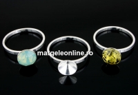 Ring base, 925 silver, chaton 8mm, inside 18.3mm - x1