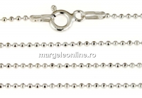 Chain, rhodium-plated 925 silver, faceted balls, 45cm - x1