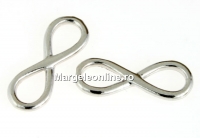 Link, infinity, rhodium-plated 925 silver, 18mm - x1