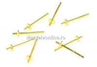 Earring findings, tray 3mm and pin, 925 silver - x1pair