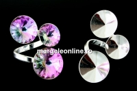 Ring base, 925 silver, 3 rivoli, 12-14-16mm - x1