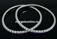 1088 Swarovski aurora borealis bracelet, rhodium plated, 18cm - x1