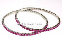 1088 Swarovski fuchsia bracelet, rhodium plated, 18cm - x1