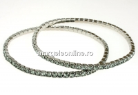 Bratara Swarovski 1088 black diamond, placata cu rodiu, 18cm - x1