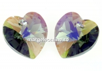 Swarovski, pandantiv inima, black diamond AB, 18mm - x1