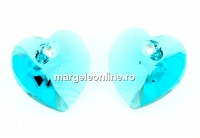 Swarovski, pandantiv inima, light turquoise, 10mm - x2