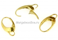 Tortite cercei click, argint 925 placat cu aur, 20mm - x1per