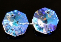 Swarovski, pandantiv octogon, blue aurore boreale, 8mm - x2