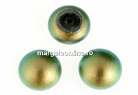 Swarovski, crystal pearl cabochon, iridescent green, 10mm - x2