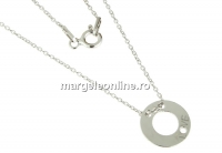 Link disc love+lantisor, argint 925 placat cu rodiu, 11.5mm - x1