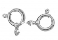 Round clasp, 925 silver, 5mm - x4
