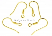 Earring findings, gold-plated 925 silver - x1pair