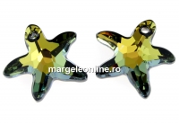 Swarovski, starfish pendant, crystal tabac, 28mm - x1