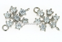 Link fulg de nea, argint 925 placat cu rodiu, 13x9.5mm - x1