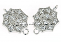 Link ying yang, argint 925 placat cu rodiu, 14.5x10mm - x1