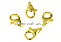 Lobster clasp, gold-plated 925 silver, 11.5mm - x1
