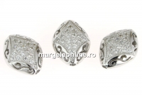 Margele décor argint 925 placat cu rodiu, 11.5x9mm - x1