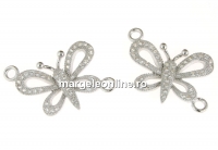 Link fluture argint 925 placat cu rodiu, 24.5x18mm - x1