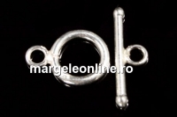 Toggle clasp, rotund 925 silver, 17mm - x1
