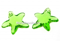 Swarovski, starfish pendant, peridot, 16mm - x1