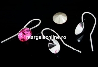 Earring findings, 925 silver, chaton 6mm - x1pair