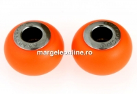 Swarovski, becharmed crystal, neon orange pearl, 14mm - x1