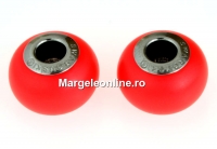 Swarovski, becharmed crystal, neon red pearl, 14mm - x1