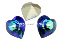 Swarovski, fancy chaton inima, bermuda blue, 11x10mm - x1