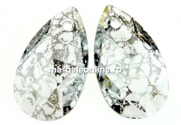 Swarovski, pandantiv picatura, silver patina, 28mm - x1