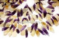 Amethyst and citrine rough stone, free form, 12-25mm
