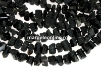 Margele turmalina neagra, piatra naturala bruta, free form, 7-10x15mm