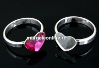 Ring base, 925 silver, heart, cabochon 10mm, inside 16mm - x1