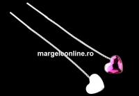 Earring base, 925 silver, heart, cabochon 10mm - x1pair