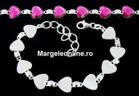 Bracelet base, 9 Link, 925 silver, heart, cabochon 10mm - x1