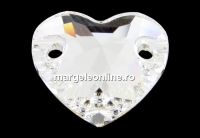 Swarovski, heart link, crystal clear F, 12mm - x1