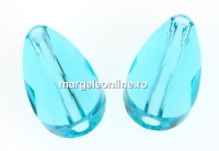 Swarovski, margele mini drop, light turquoise, 10x6mm - x2