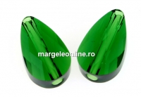 Swarovski, margele mini drop, dark moss green, 10x6mm - x2