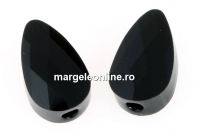 Swarovski, margele mini drop, jet, 10x6mm - x2