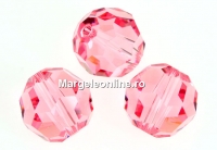 Swarovski, margele, rotund fatetat, light rose, 12mm - x1