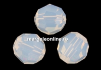 Swarovski, margele, rotund fatetat, white opal, 8mm - x2